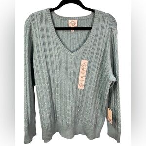 St John’s‎ Bay V-Neck Cable Knit Sweater Womens size 2X